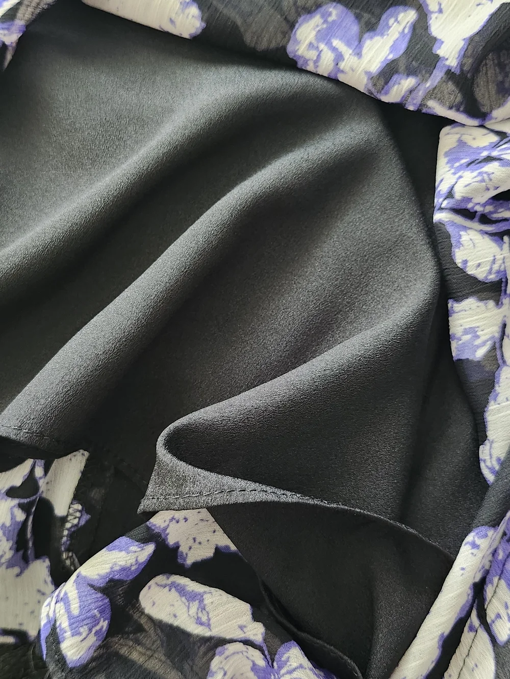 Long Sleeve Black Floral Midi Dress with Smocked Waist - Picture 9 of 10